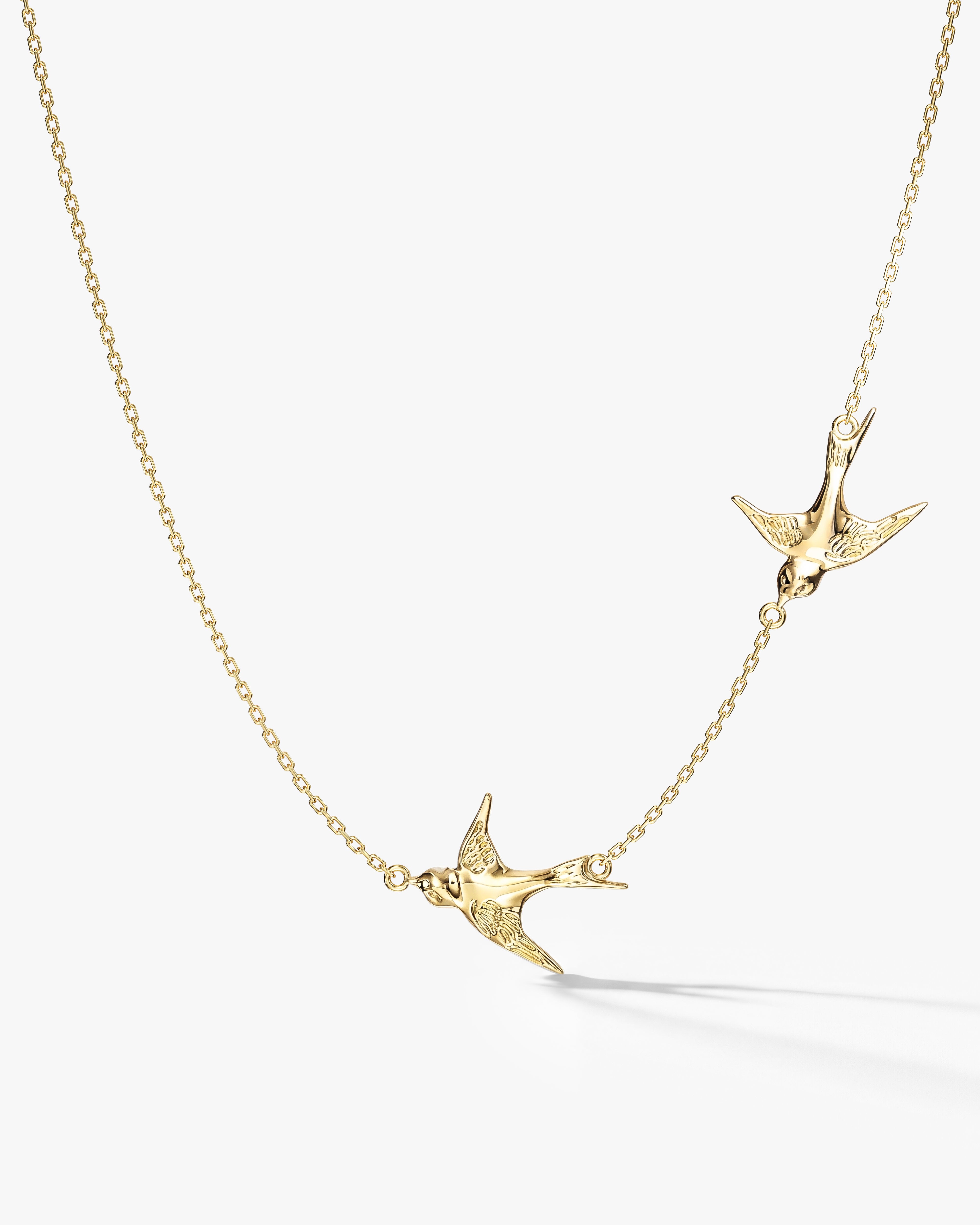 Double Swallow Necklace | Eternate