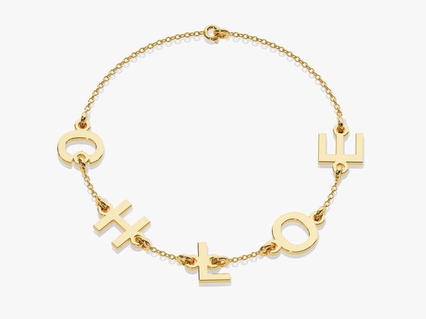 14k Solid Gold Mother's Name Bracelet