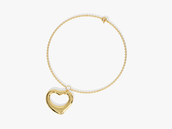 Open Heart Bracelet in 14k Gold
