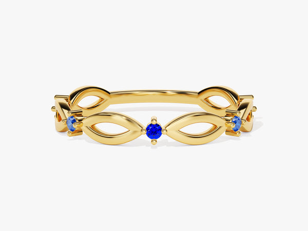 Infinity Sapphire Ring in 14K Solid Gold