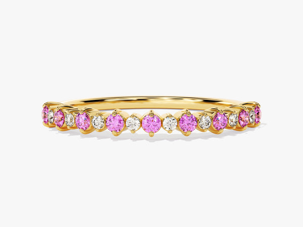 Floating Pink Tourmaline Ring in 14K Solid Gold
