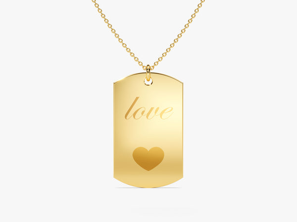 Medium Tag Mother's Name Necklace in 14k Solid Gold