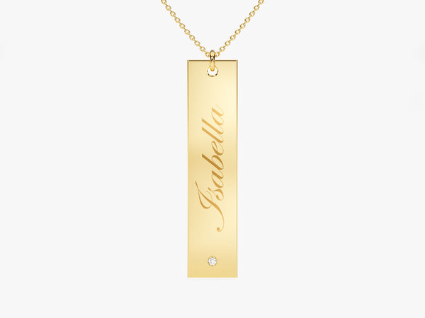 Solo Diamond Mother's Name Necklace in 14k Solid Gold