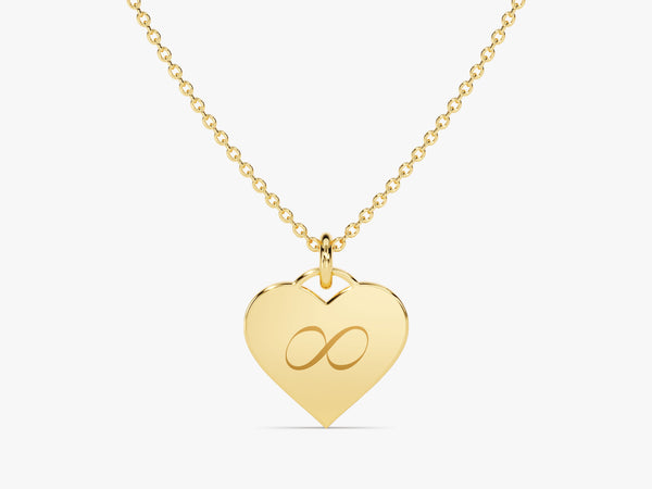 Small Heart Mother's Name Necklace in 14k Solid Gold