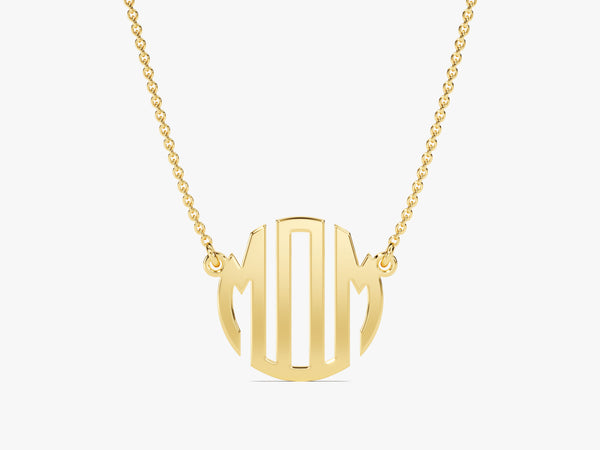 Initial Monogram Necklace in 14k Solid Gold