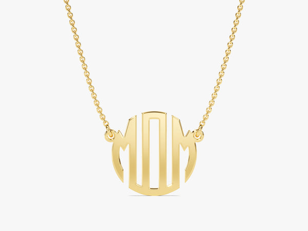 Monogram Mom Necklace in 14k Solid Gold
