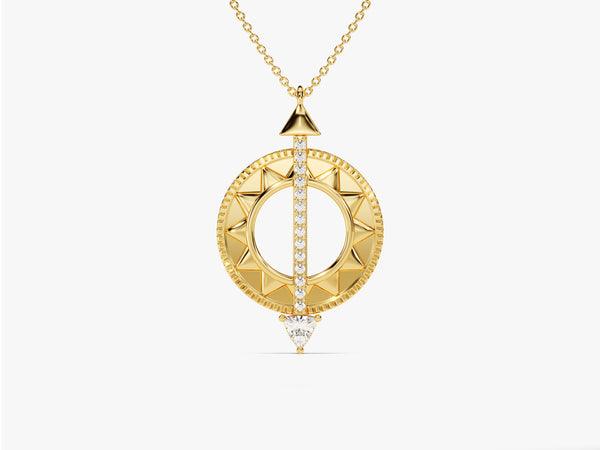 Compass Necklace in 14k Solid Gold