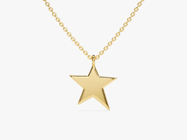 Star Charm Necklace in 14k Solid Gold