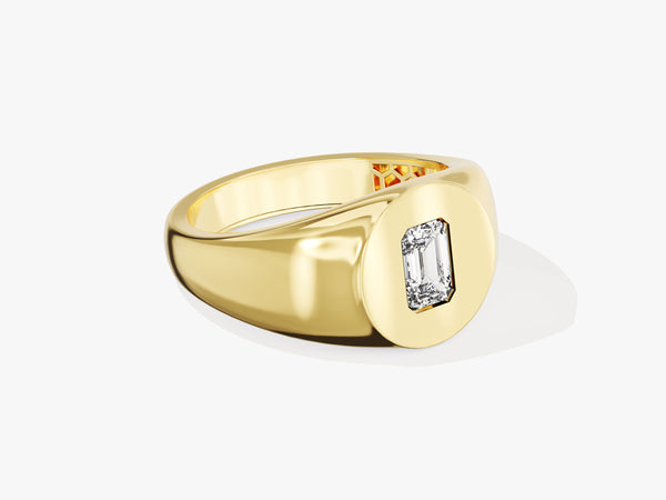 Emerald Cut Lab Diamond Men's Engagement Ring