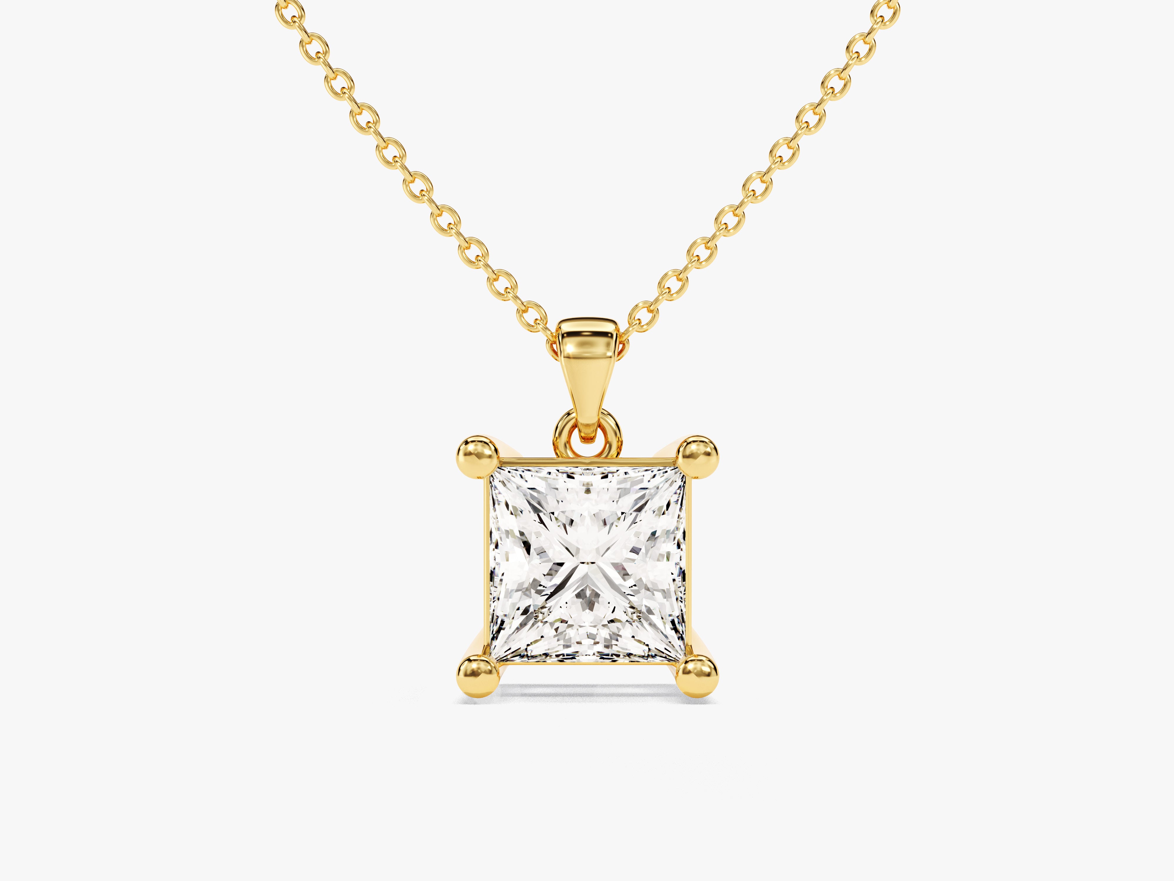 Princess Cut Lab Diamond Solitaire Pendant (1.00 CT)