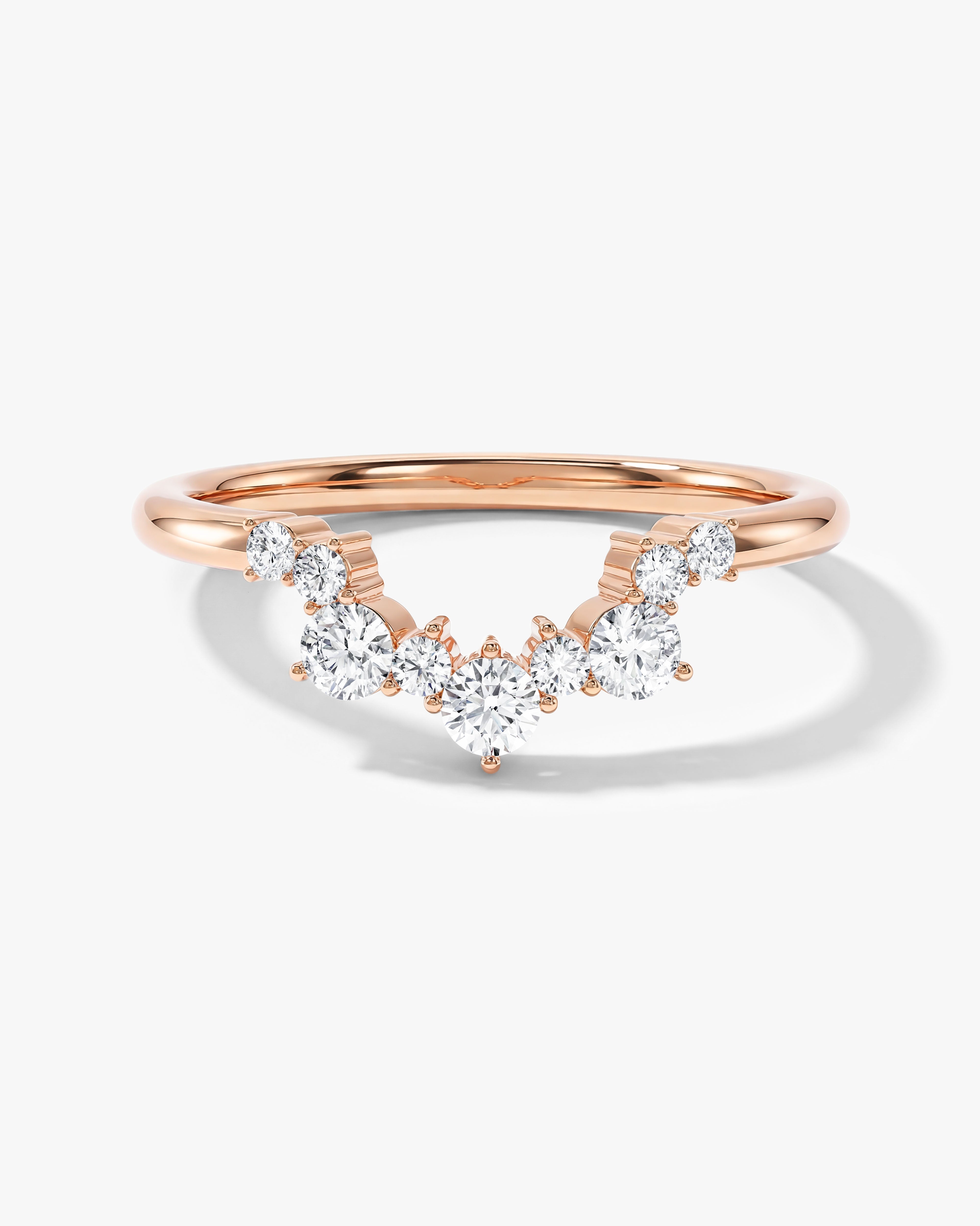 Curved Cluster Wedding Band