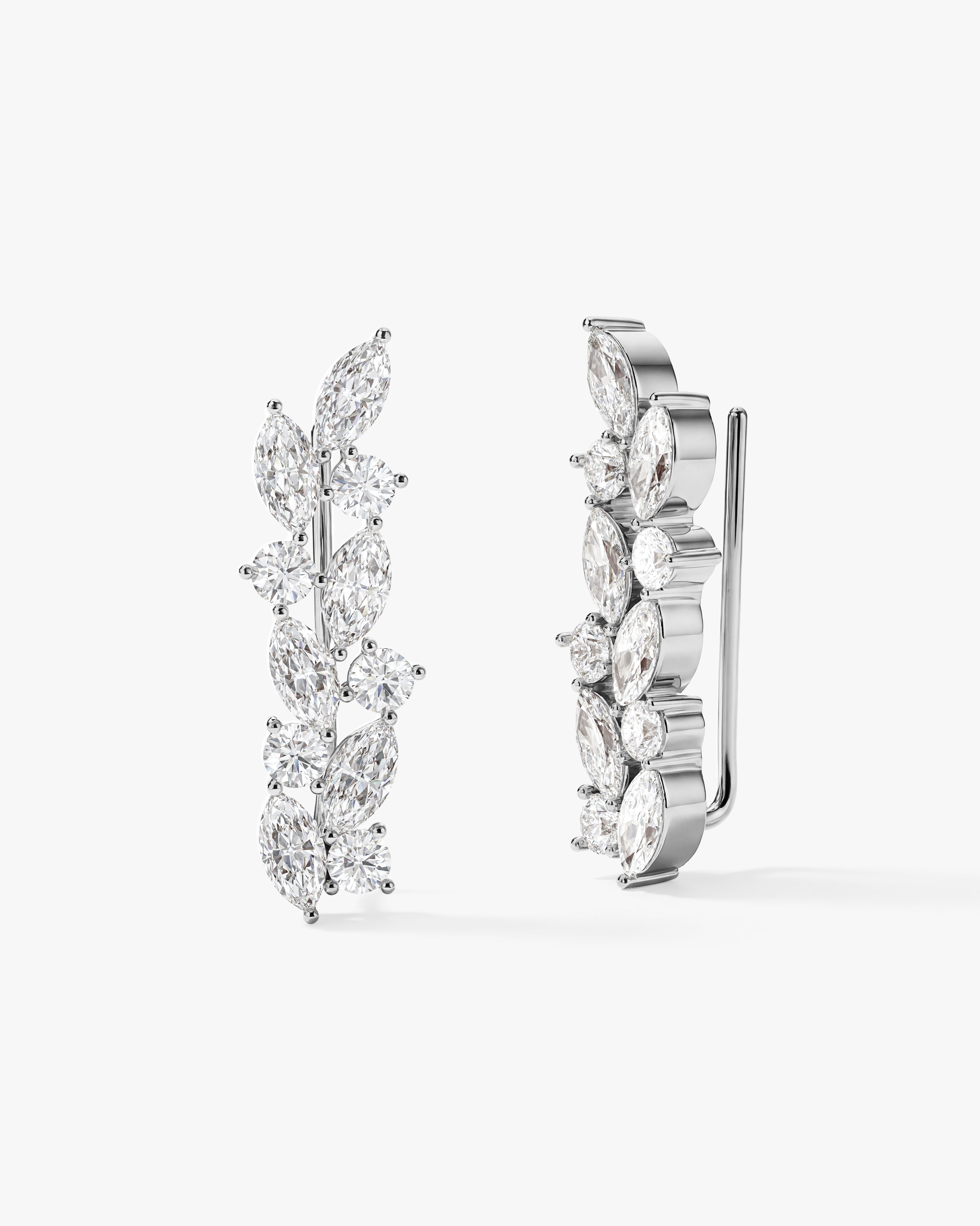 Marquise Leaf Climber Earrings