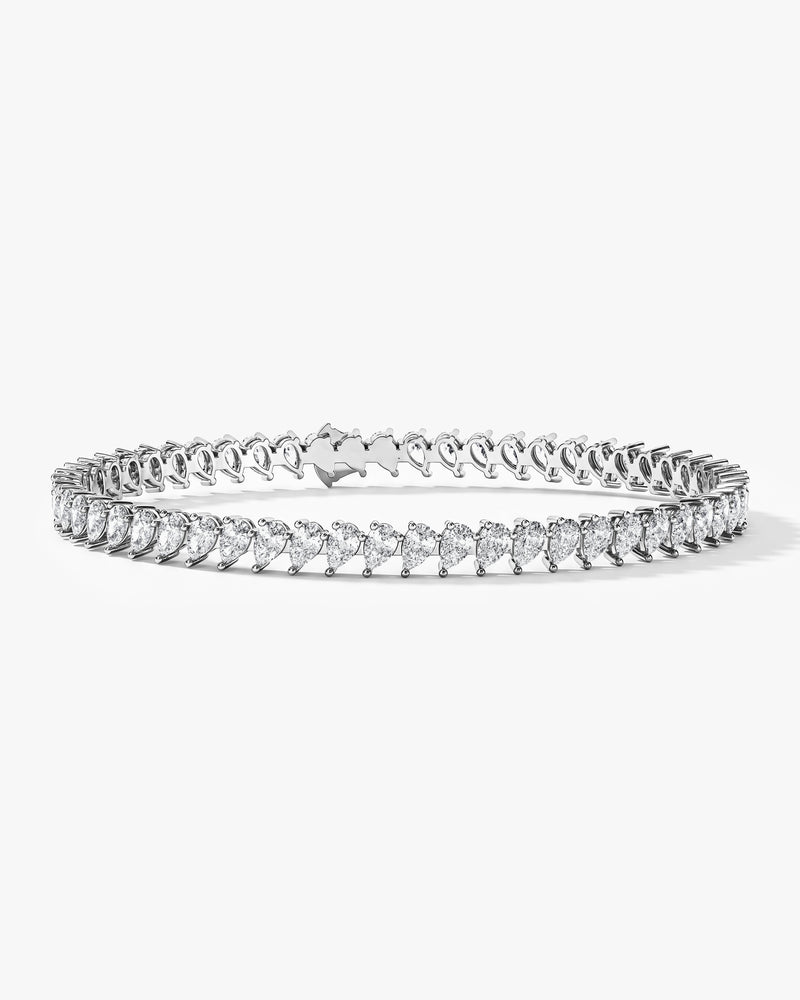 Pear Cut Lab Diamond Tennis Bracelet