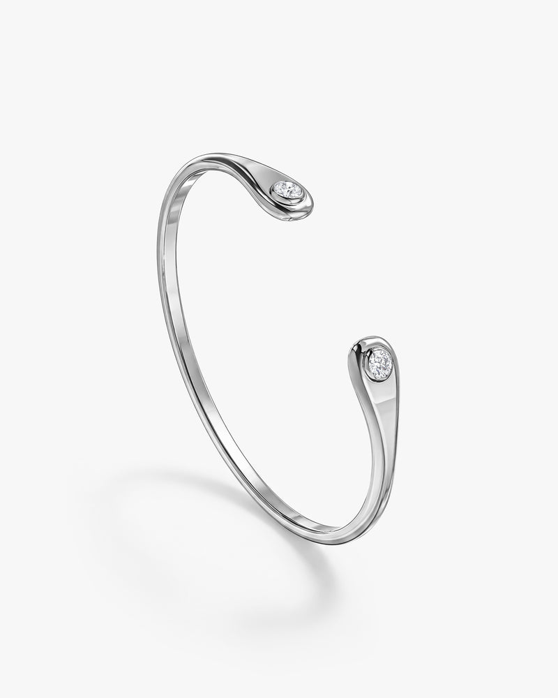 Bezel Gemstone Cuff Bracelet