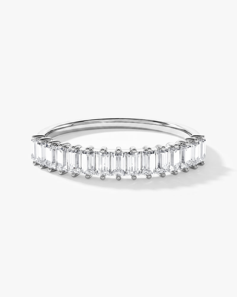 Baguette Cut Half Eternity Wedding Band