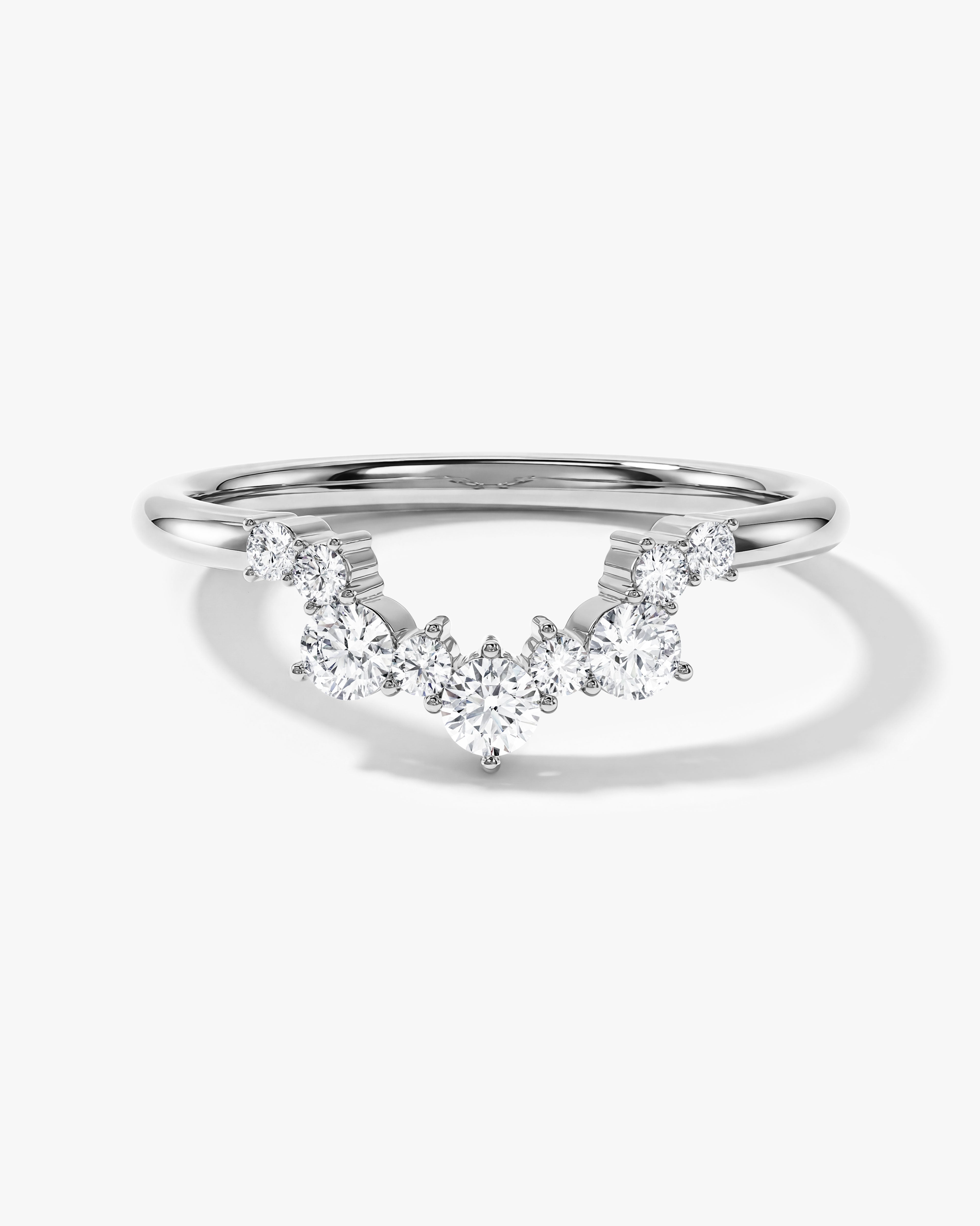 Curved Cluster Wedding Band
