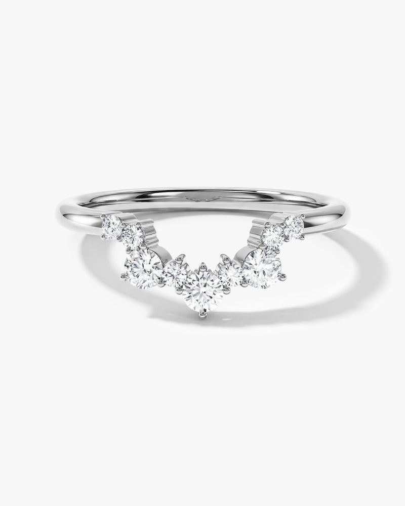 Curved Cluster Wedding Band