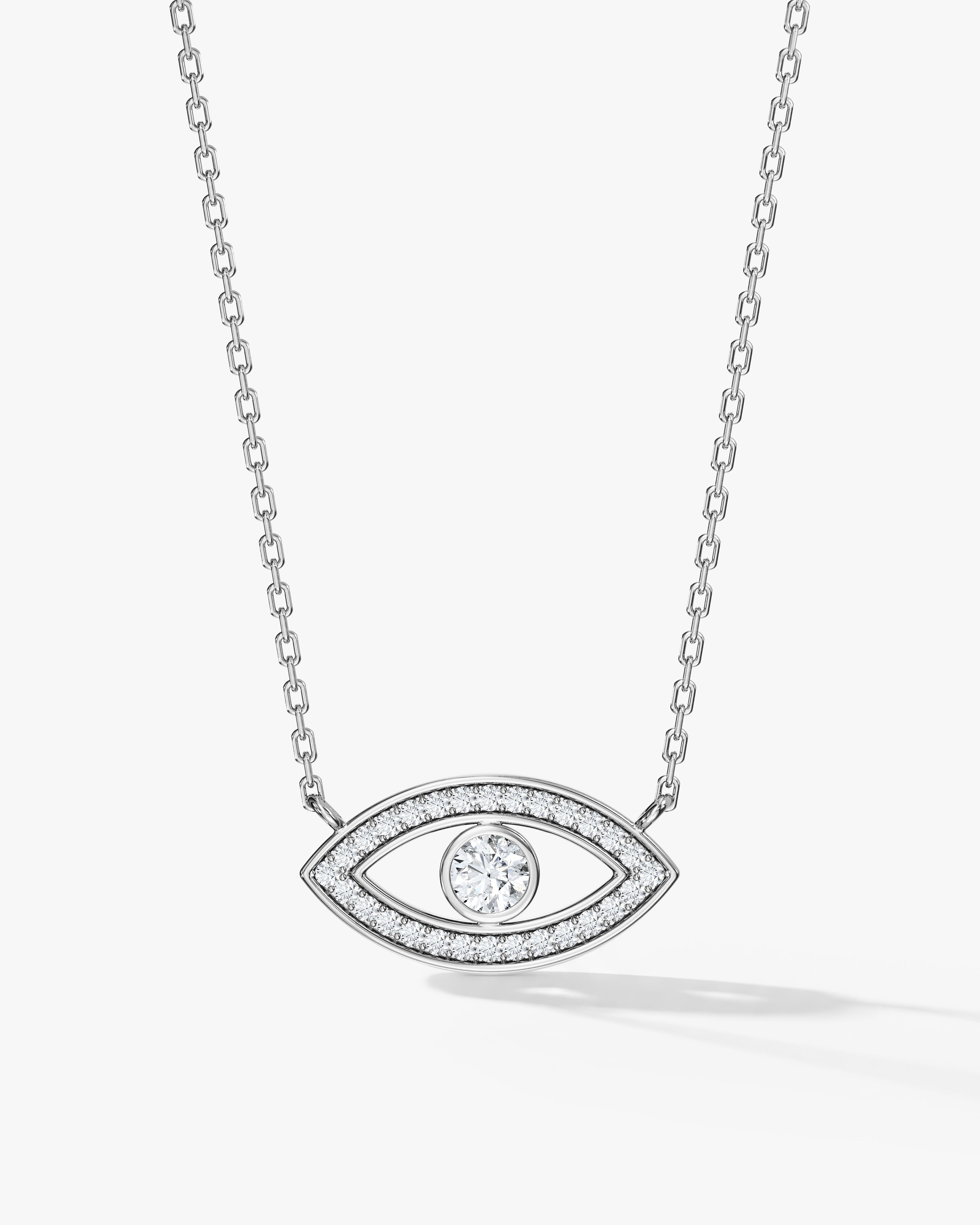 Bezel Evil Eye Necklace