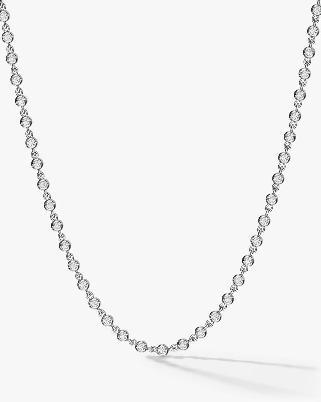 Bezel Moissanite Tennis Necklace - 1.70 MM | Eternate