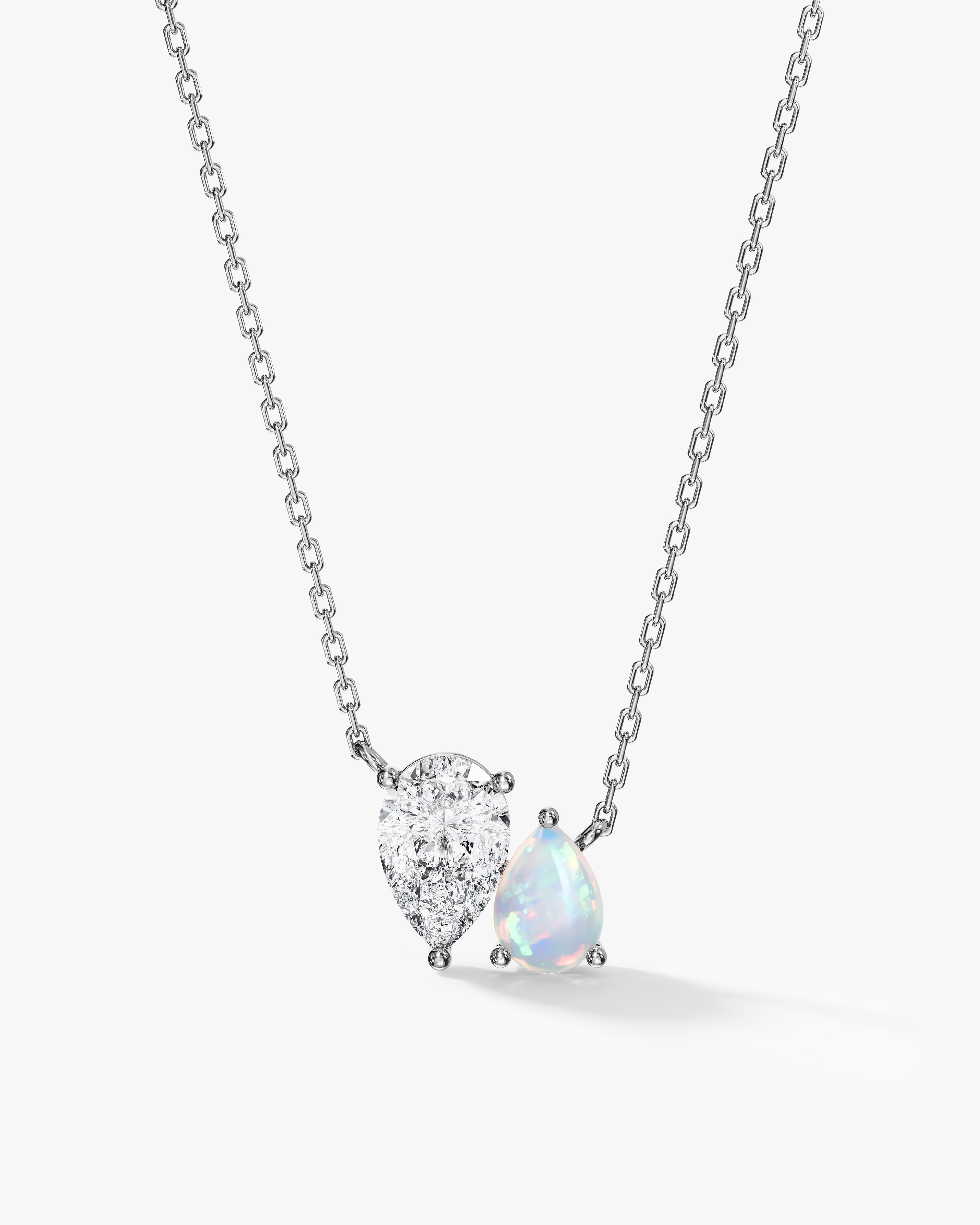 Opal Pear Duo Necklace