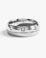7mm Half-Brushed Eight Stone Men's Diamond Wedding Band (0.24 CT TW)