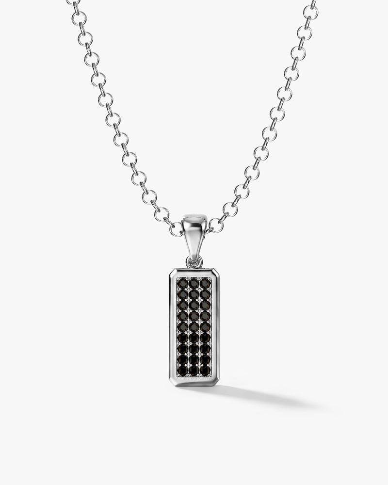 Men's Black Diamond Pendant Necklace - Gold Vermeil