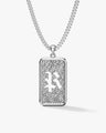 Textured Initial Plate Pendant Necklace - Gold Vermeil