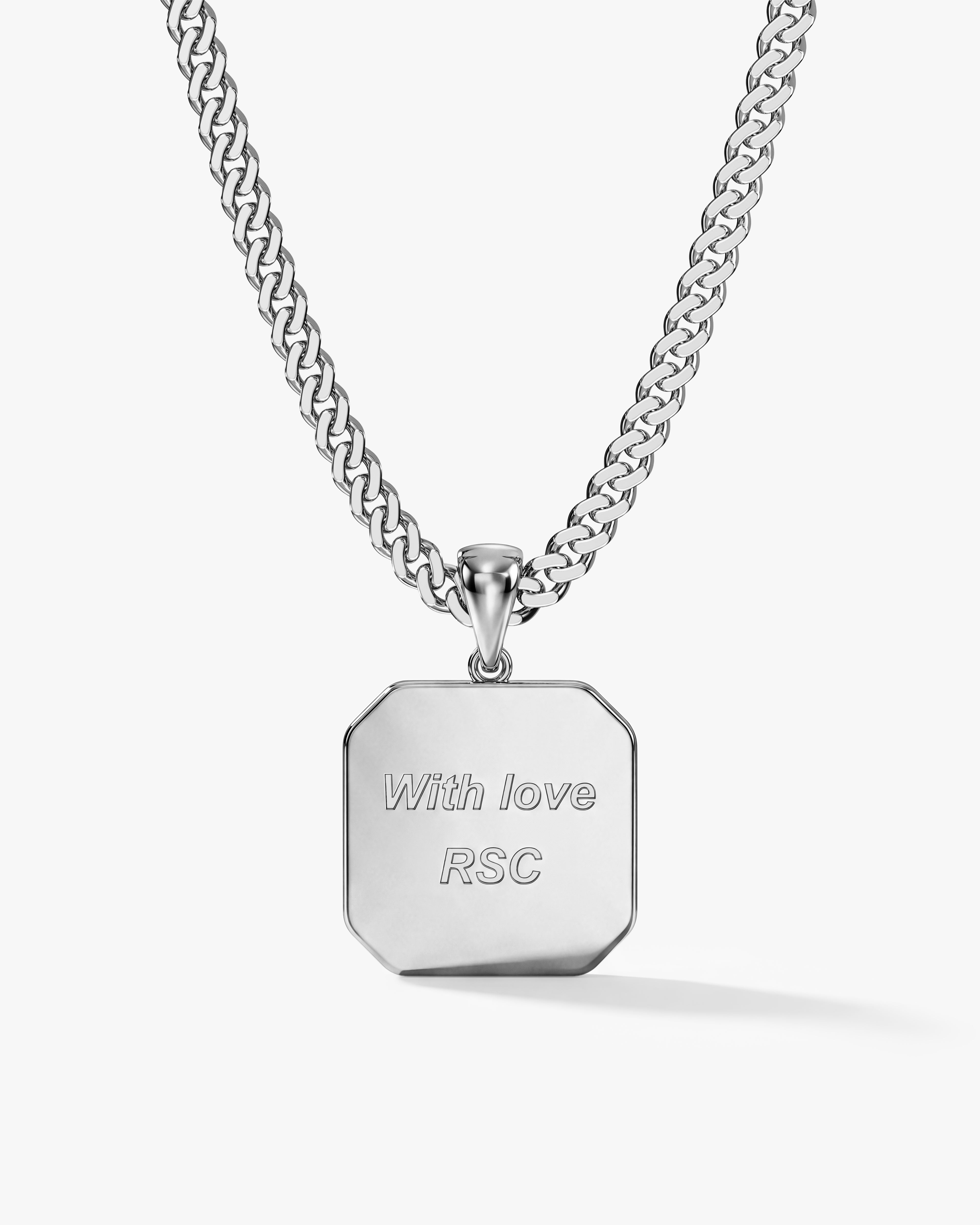 Engraved Message Pendant Necklace - Gold Vermeil