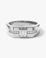 Men's Baguette Cut Moissanite Ring - Gold Vermeil