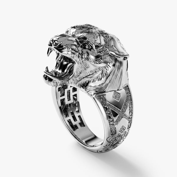 Men's Tiger Head Ring - Sterling Silver | Eternate