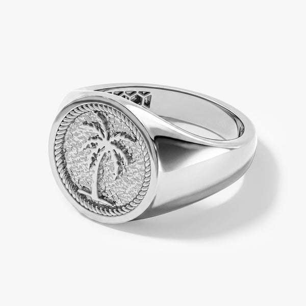 Men's Palm Tree Signet Ring - Gold Vermeil | Eternate
