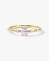 Round-Cut Side Stone Accent Birthstone Ring