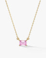 Emerald Cut Solitaire Birthstone Necklace