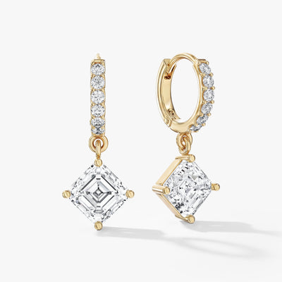 Asscher Cut Drop Earrings
