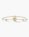 Pave Heart Triple Bracelet