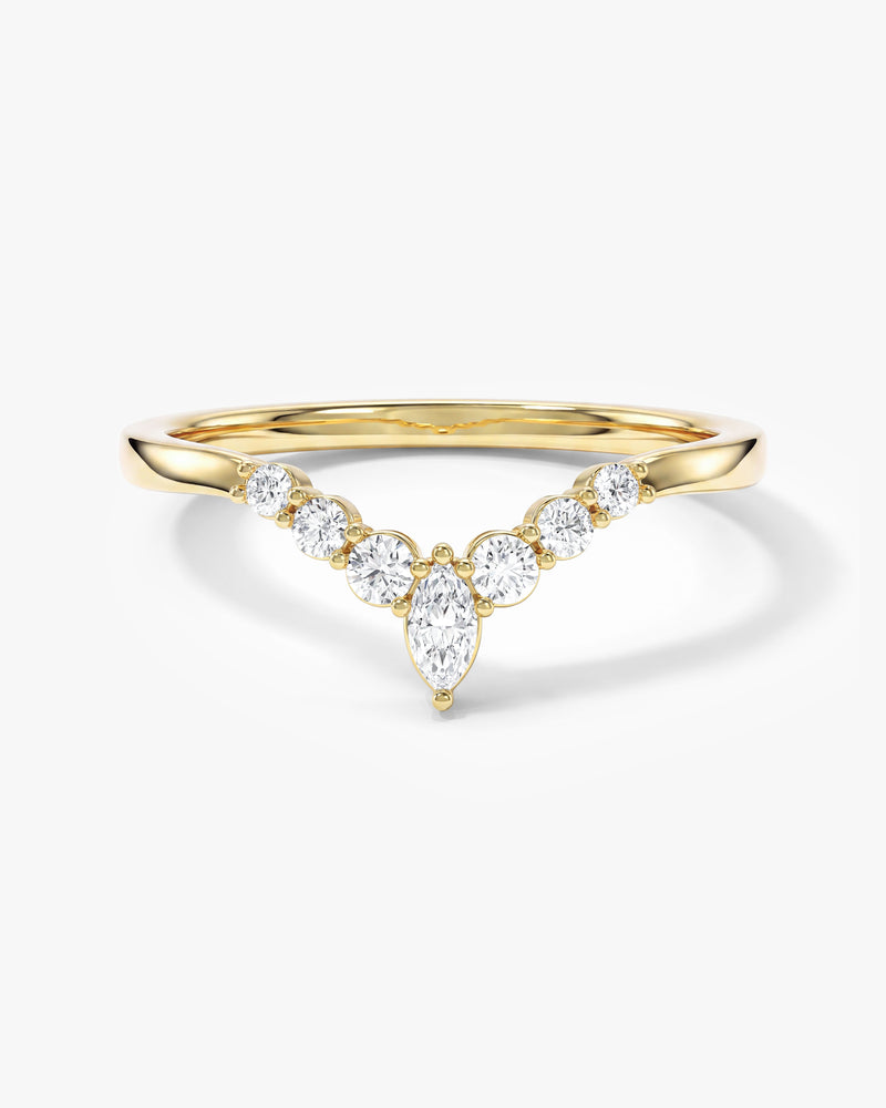 Vintage Marquise Tipped Wedding Band