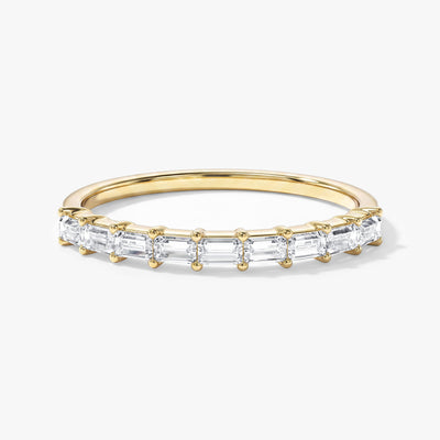 Horizontal Baguette Wedding Band