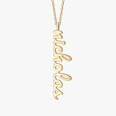 Cursive Vertical Name Necklace