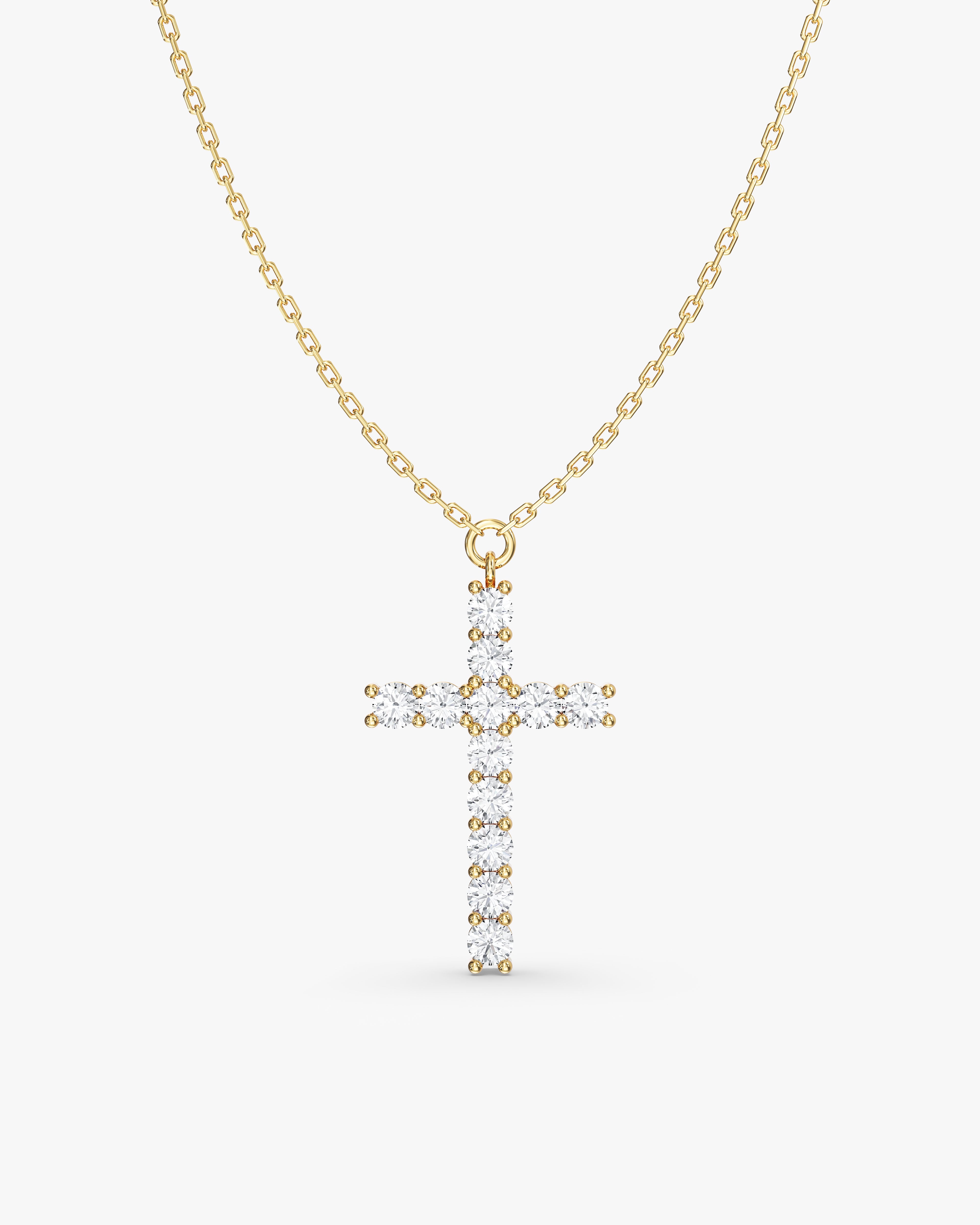 Prong Set Cross Necklace