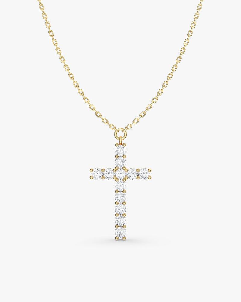 Prong Set Cross Necklace