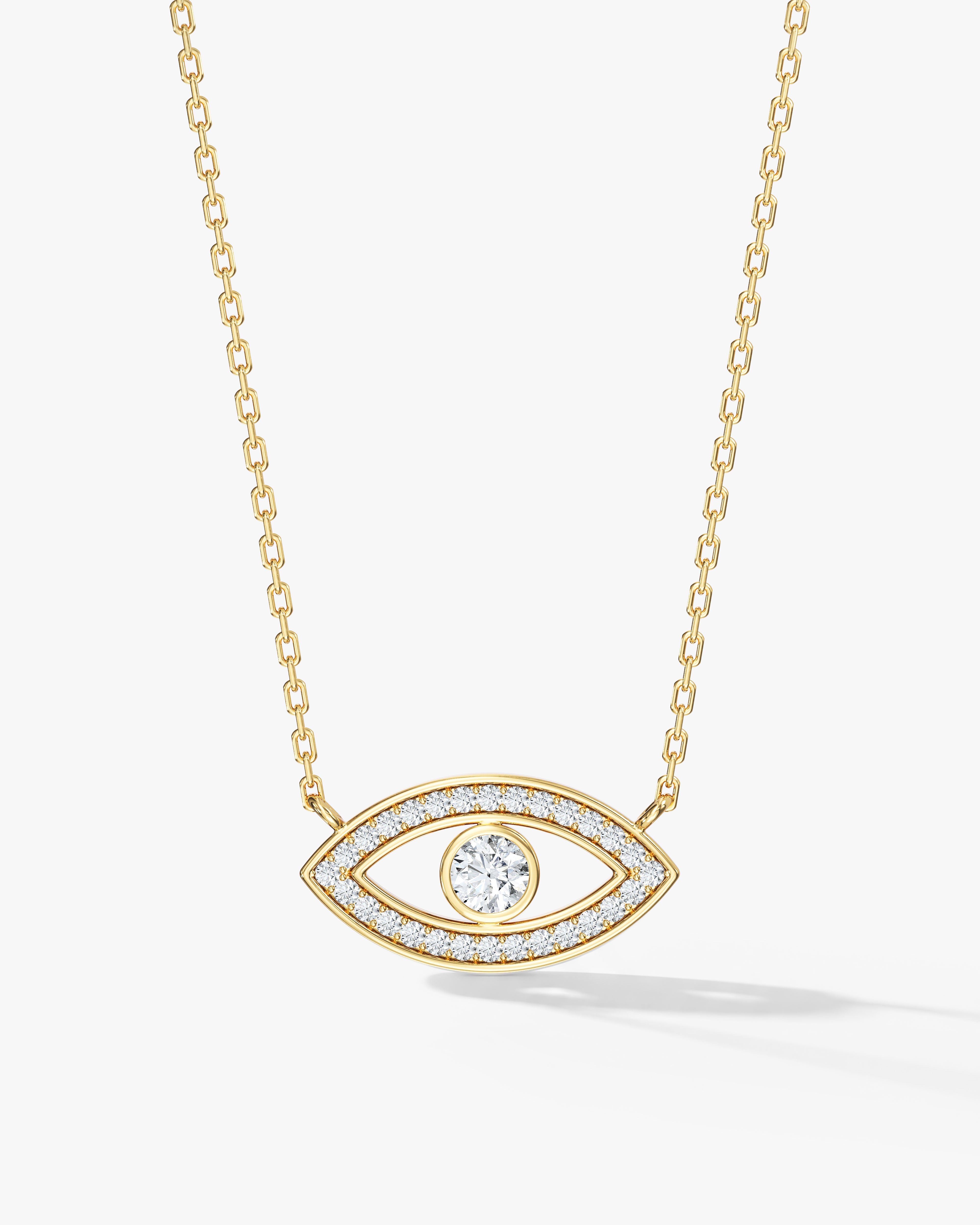Bezel Evil Eye Necklace