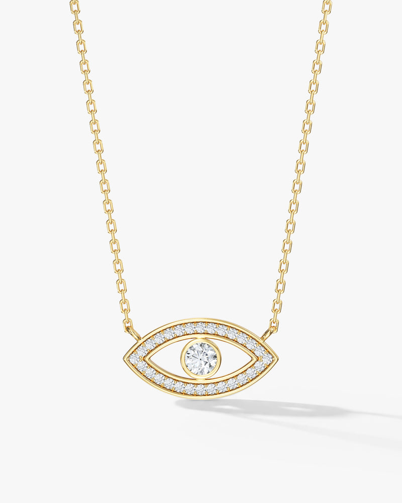 Bezel Evil Eye Necklace
