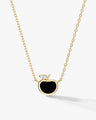 Black Enamel Apple Necklace