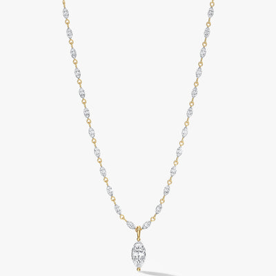 Marquise Station Drop Necklace