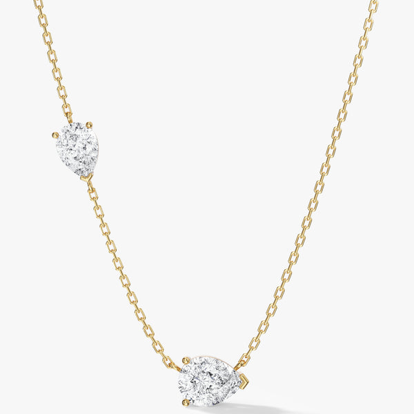 Double Pear Station Necklace – Eternate