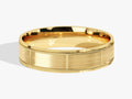 6mm Matte Brushed and Milgrain Accented Men's Wedding Band