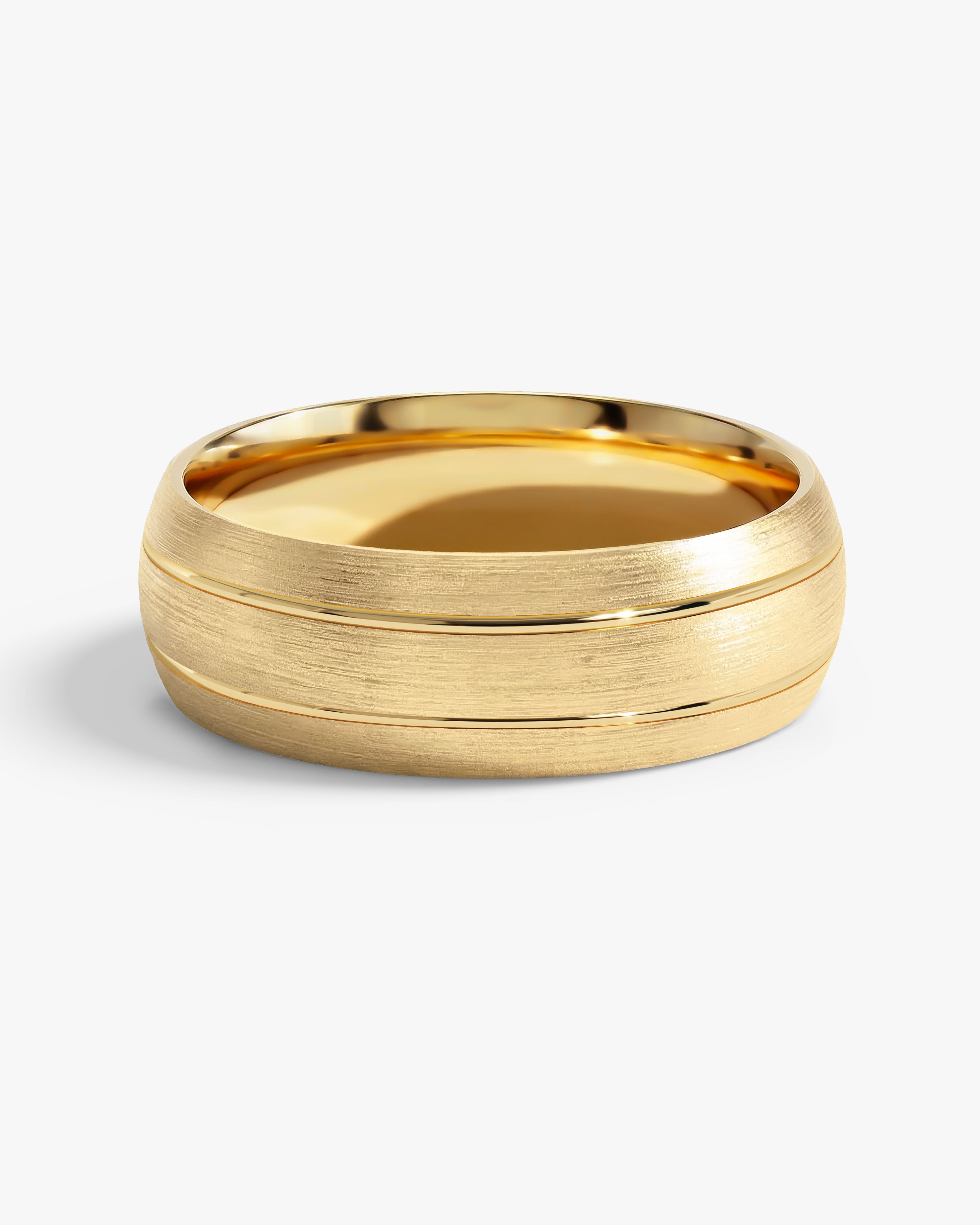7mm Double-Grooved Men's Wedding Band