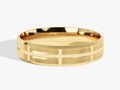 6mm Grooved Block Men's Wedding Band