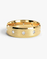 6mm Matte Brushed Beveled Edge Ten Stone Eternity Men's Engagement Ring (0.30 CT TW)