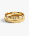 7mm Half-Brushed Eight Stone Men's Engagement Ring (0.24 CT TW)